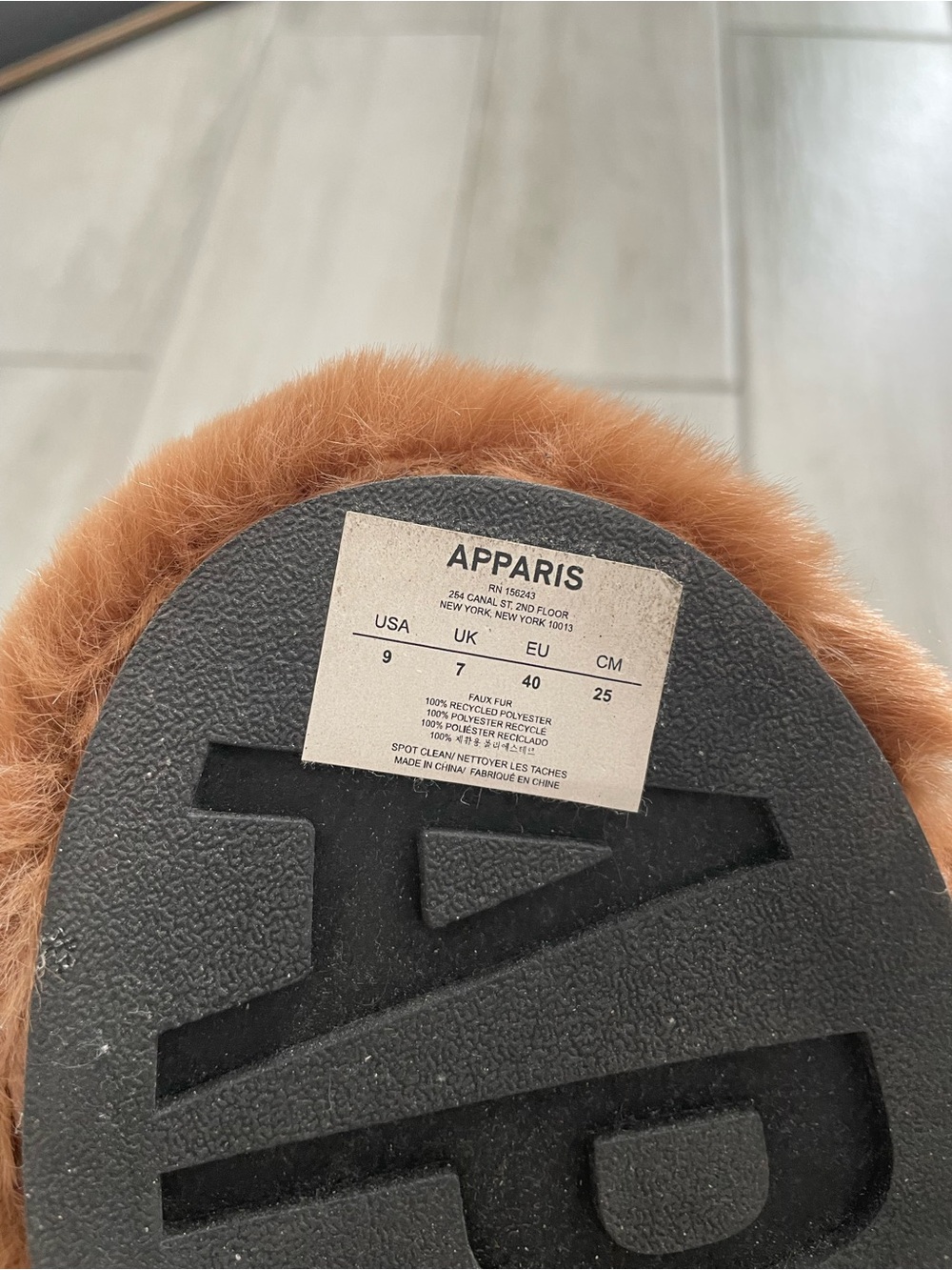 Apparis Brown Faux Fur Plush Slide Slippers Size 9 EU 40 - Picture 5 of 6